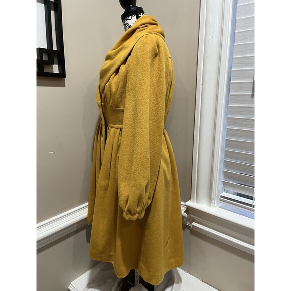 Anthropologie Plenty by Tracy Reese Mustard Mod Rockabilly Jacket Coat Sz Small - Picture 5 of 12